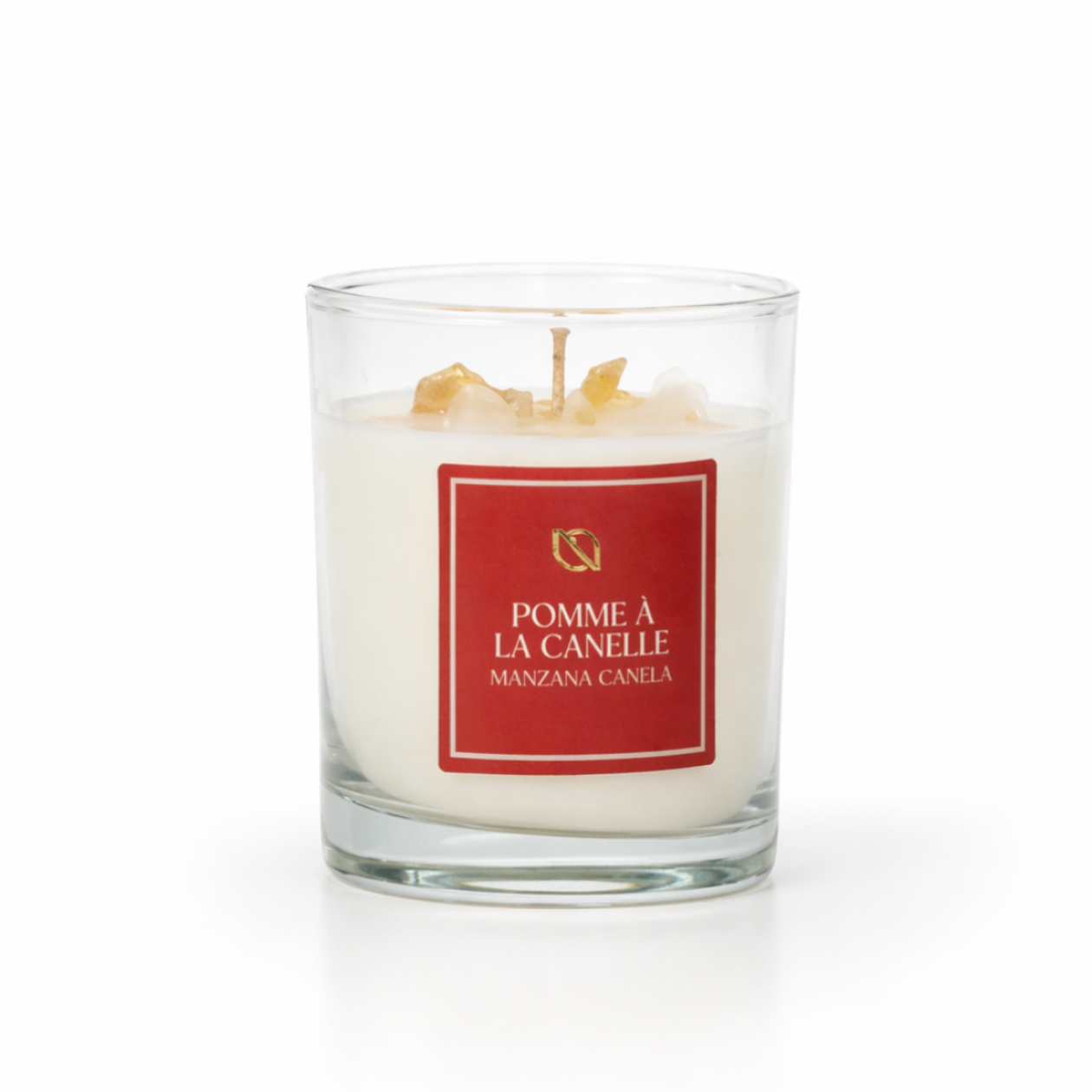 Vela aromática con cuarzos Manzana Canela 220g