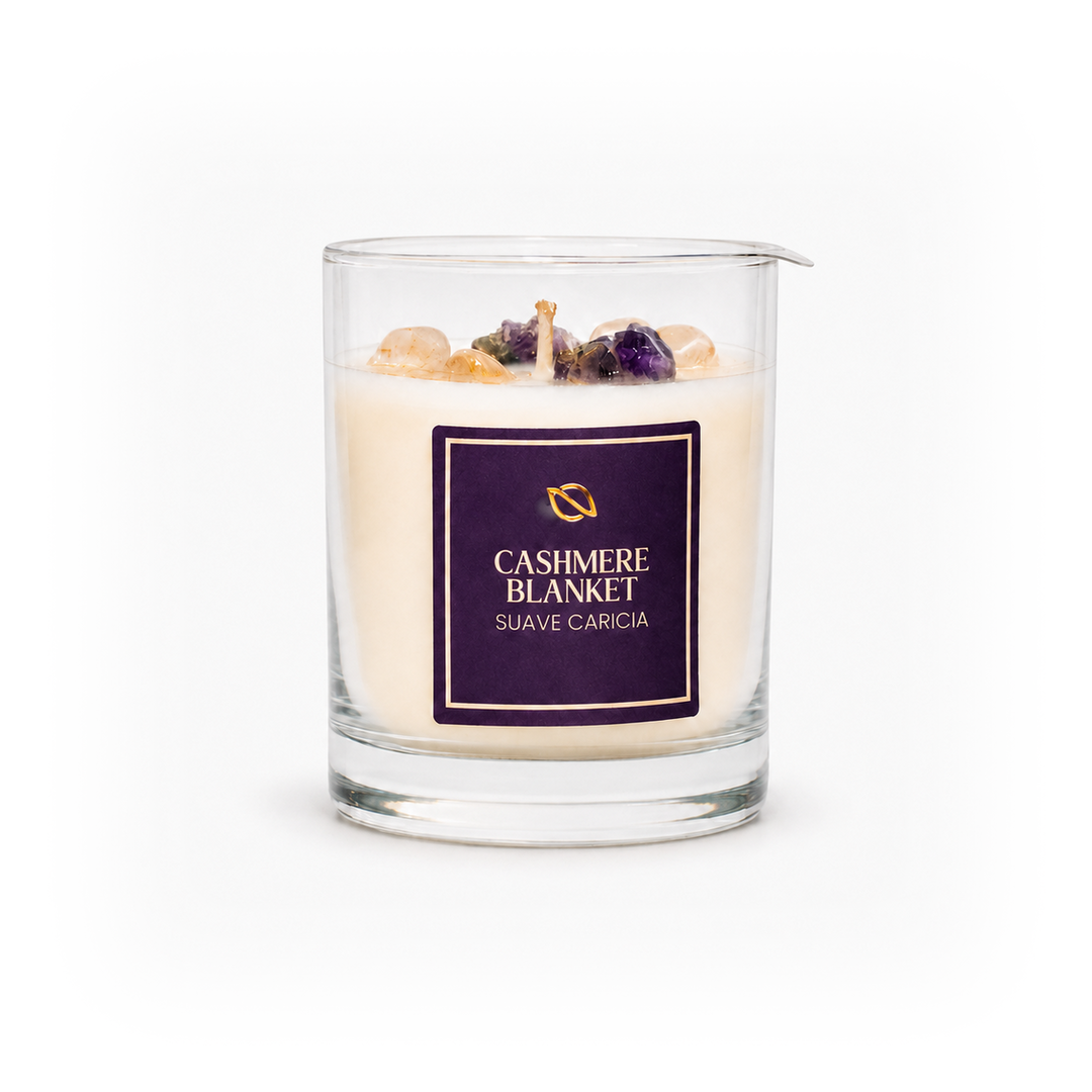 Vela aromática con cuarzos Suave Caricia 220g